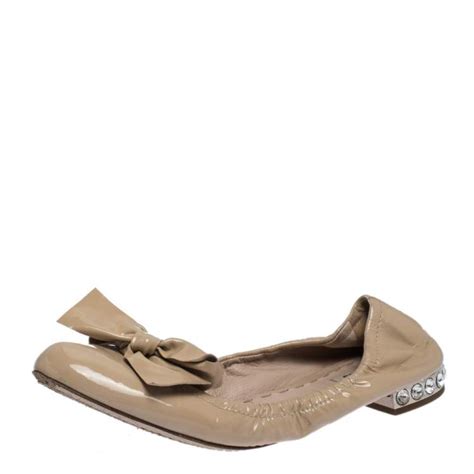 miu miu patent bow flats|Women's Miu Miu Flats .